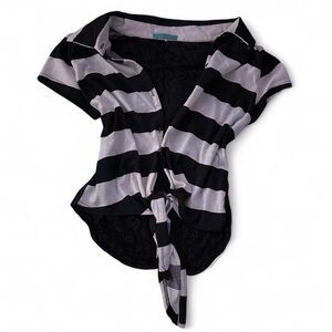 Striped Black and Gray Women's Top